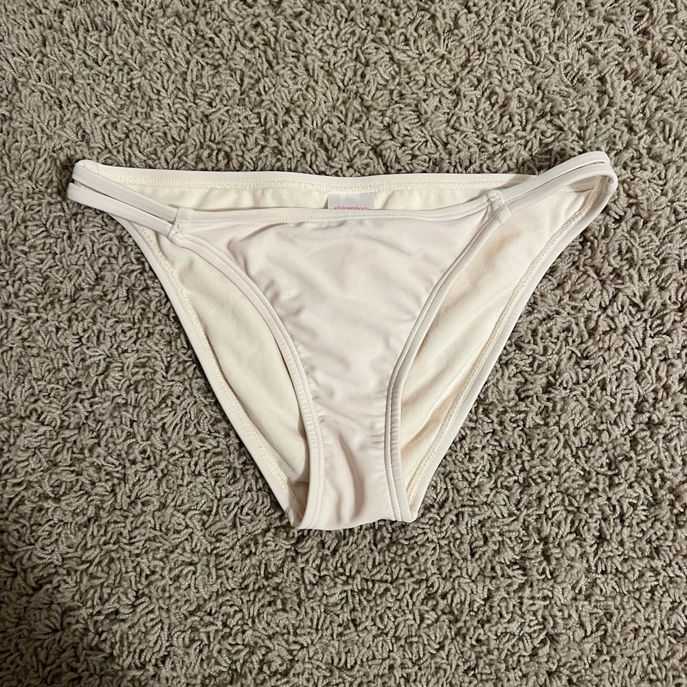 white bikini bottoms